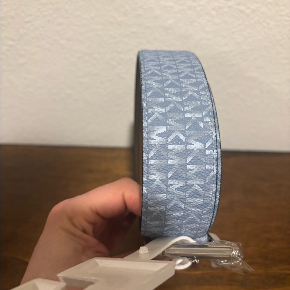 Michael Kors Light Blue Monogram Belt - Picture 3 of 8